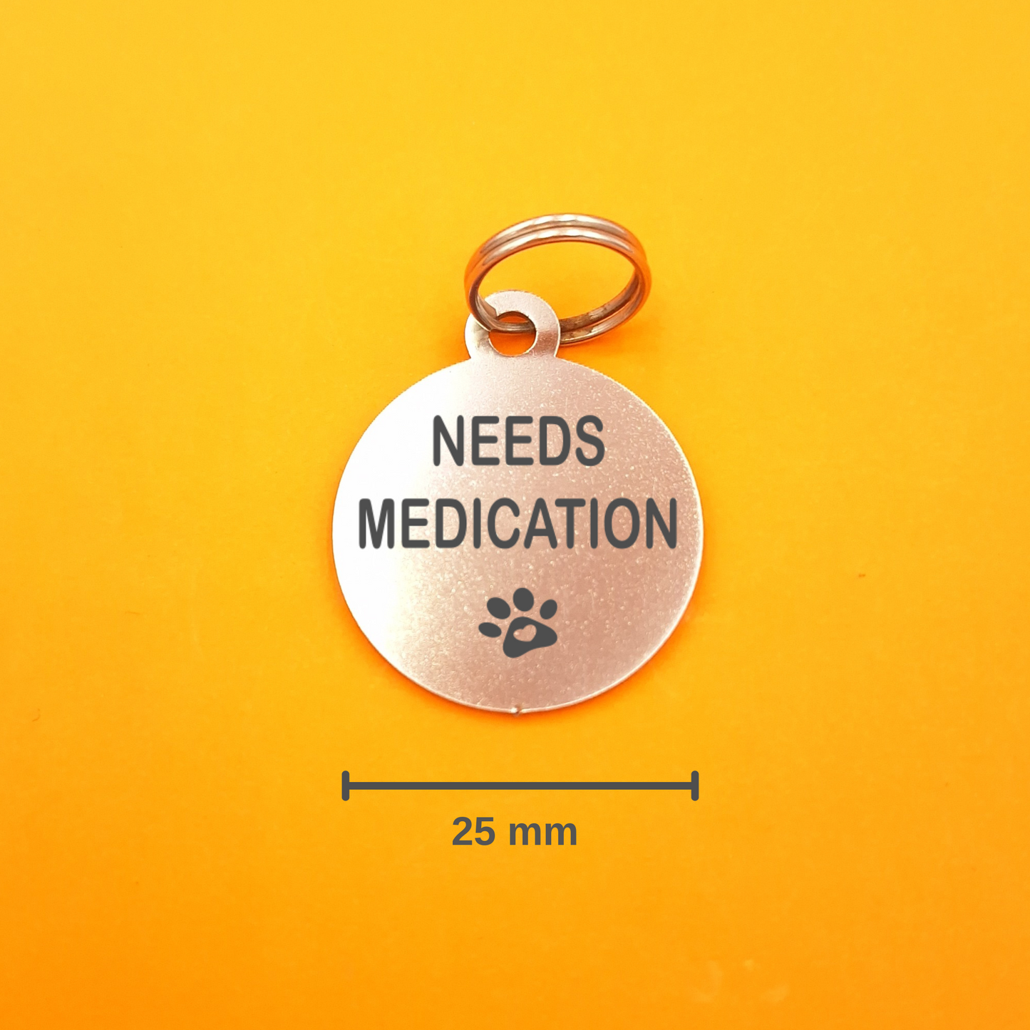Needs Medication Pet ID Tag - Round
