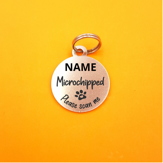 Microchipped Pet ID Tag - Round