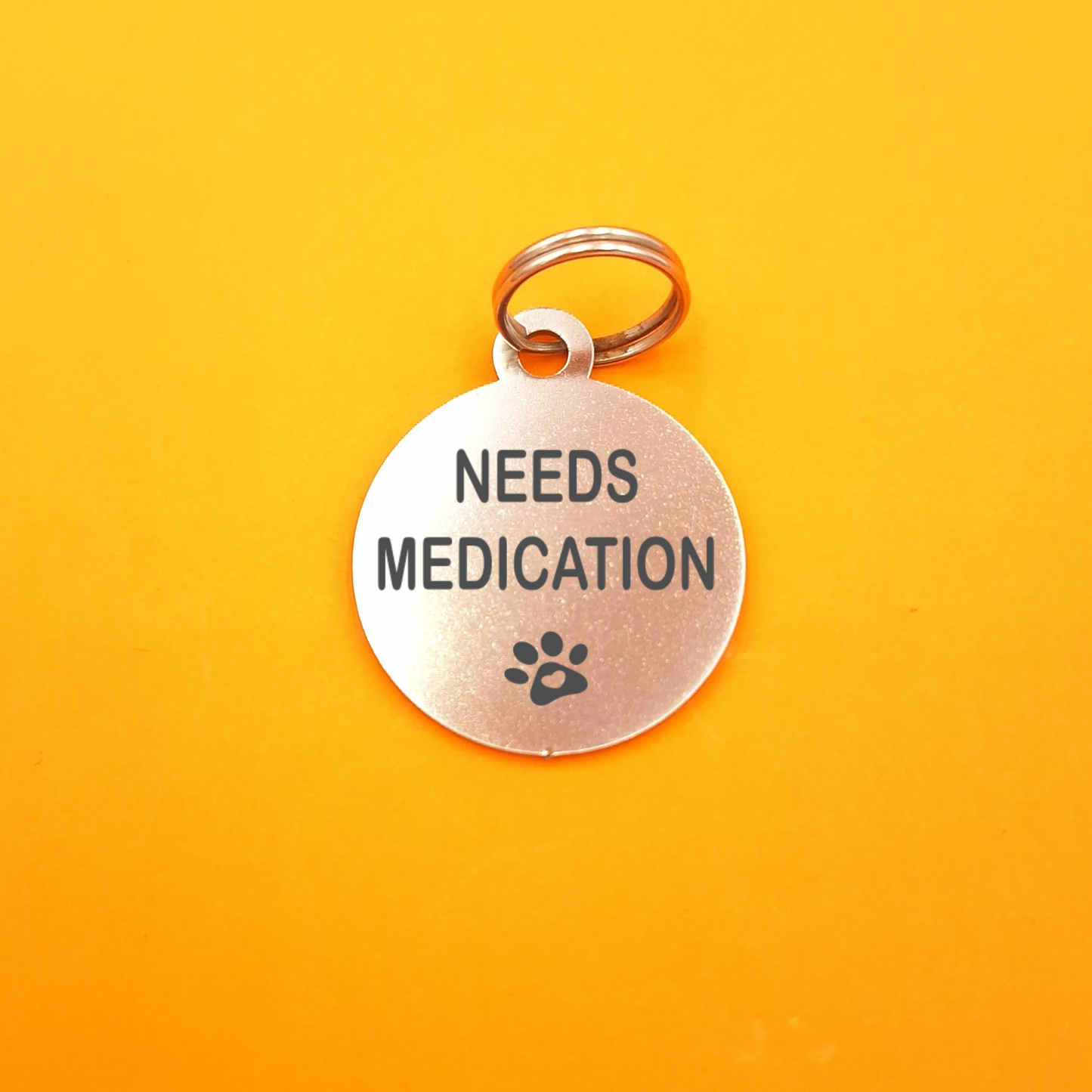 Needs Medication Pet ID Tag - Round