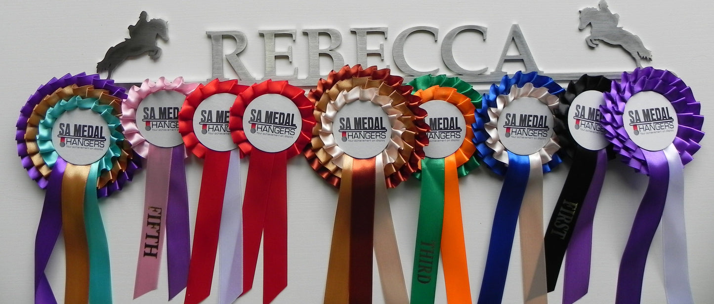 Personalised Rosette Hanger - Single Row of Writing