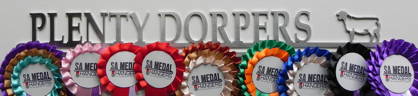 Personalised Rosette Hanger - Single Row of Writing