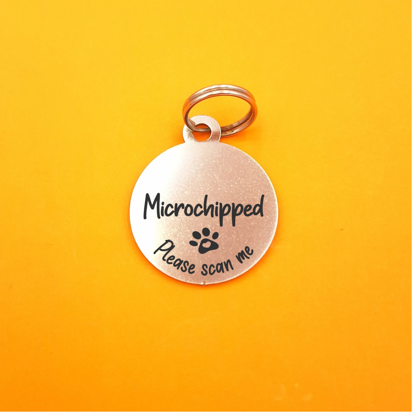 Microchipped Engraved Pet ID Tag - Round
