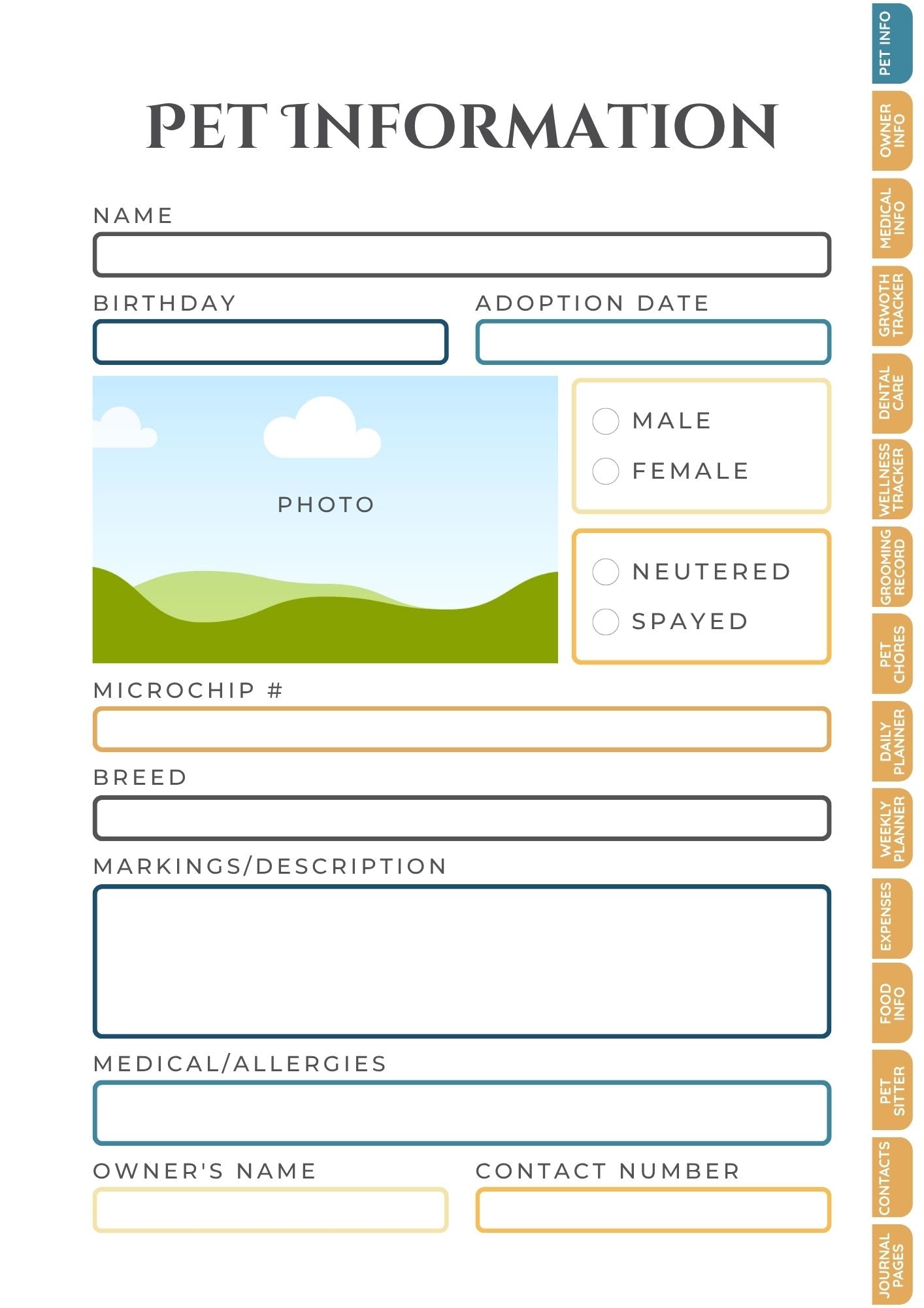 Digital Pet Care Planner